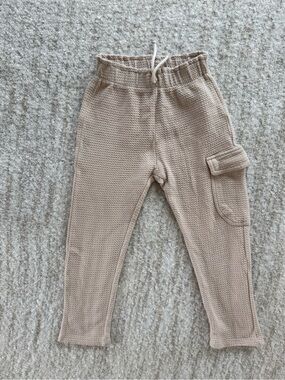 Zara cream waffle knit jogger pants size 4-5